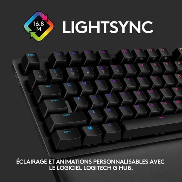 Logitech G - Gaming Tangentbord - G513 Mekanisk - LIGHTSYNC RGB med GX Brown switchar - Kol
