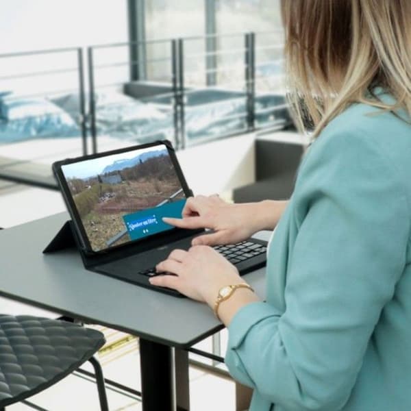 Skyddsfodral med Bluetooth® tangentbord Franska för iPad 10.2'' 2021/2020/2019 - Syntetläder Svart - MOBILIS