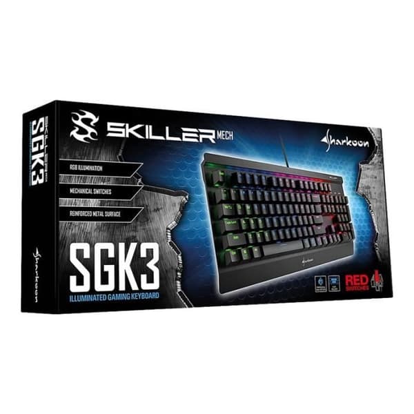 Sharkoon Skiller MECH SGK3 mekaniskt tangentbord med RGB-bakgrundsbelysning - USB - svart