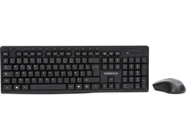 OMEGA KEYBOARD FR MOUSE WIRELESS KEYBOARD MOUSE M-MEDIA W-LESS SET 2.4GHZ BLACK [45732]