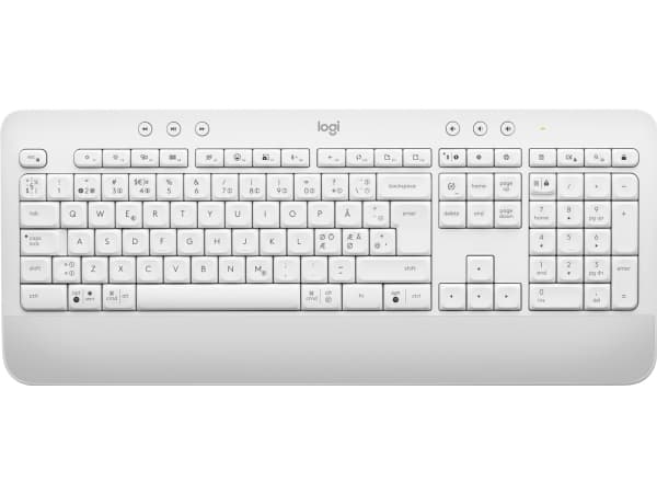 Logitech Signature K650 - Tastatur - trådløs - Bluetooth LE - QWERTY - Nordisk (dansk/finsk/norsk/svensk) - elfenbenshvit Hvit