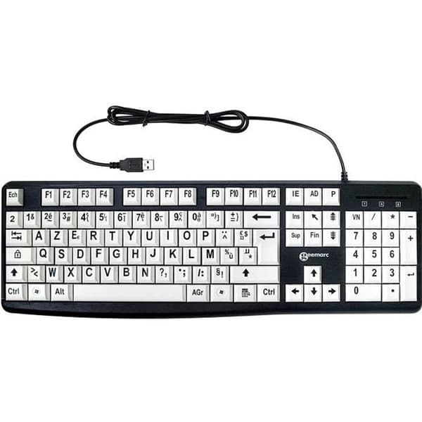 Tangentbord - Geemarc - Visual Comfort - AZERTY - Ergonomisk - Stor karaktär - USB