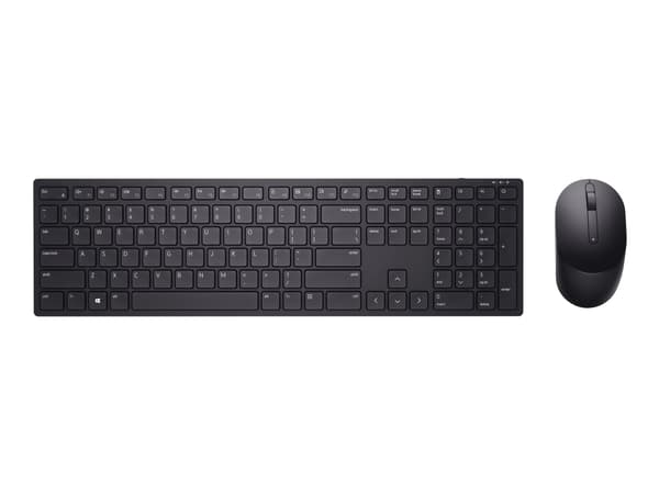 Dell Pro KM5221W - Tastatur- og mussett - trådløs - 2.4 GHz - QWERTY - Spansk - svart