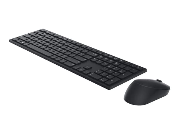 Dell Pro KM5221W - Tastatur- og mussett - trådløs - 2.4 GHz - QWERTY - Spansk - svart Sort