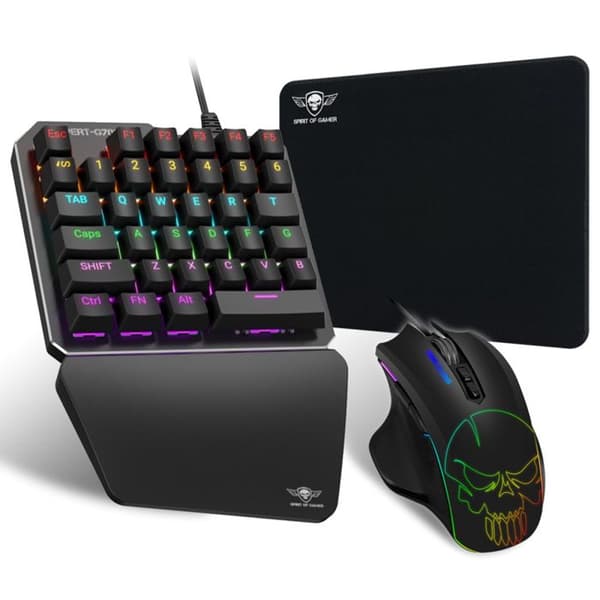SPIRIT OF GAMER – XPERT G700 – Mekaniskt tangentbord RGB-omvandlare + 3200 DPI-mus för PS4, XBOX ONE, SWITCH och PC-konsoler