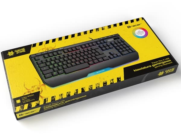 Tracer GAMEZONE RAY X, Täysikokoinen (100 %), Langallinen, USB, Kalvokytkin, RGB LED, Musta