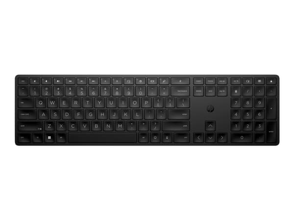 HP 450 - Tangentbord - programmerbar - 100% - full size - trådlös - 2.4 GHz - QWERTY - internationell engelska - svart