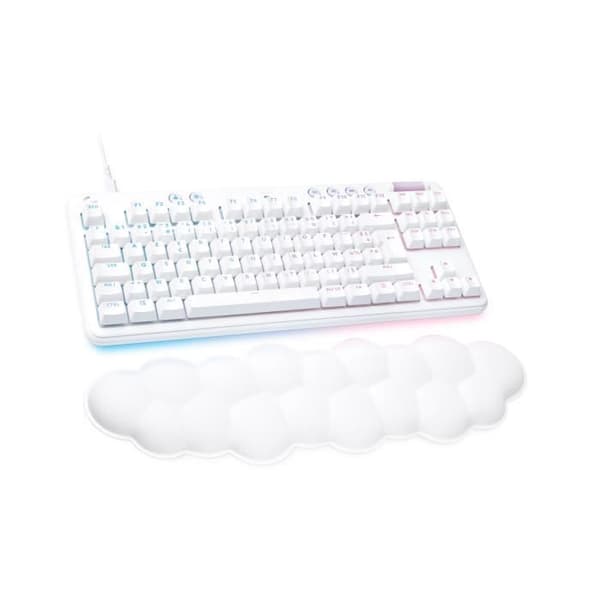 Logitech G - Gaming Keyboard - G713 Wired Mechanical Taktil (GX Brown) med handledsstöd - White Mist Vit
