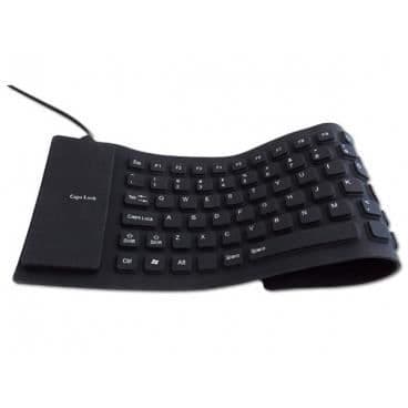 Svart USB-tangentbord i silikon tillbehör för usb-prylar.