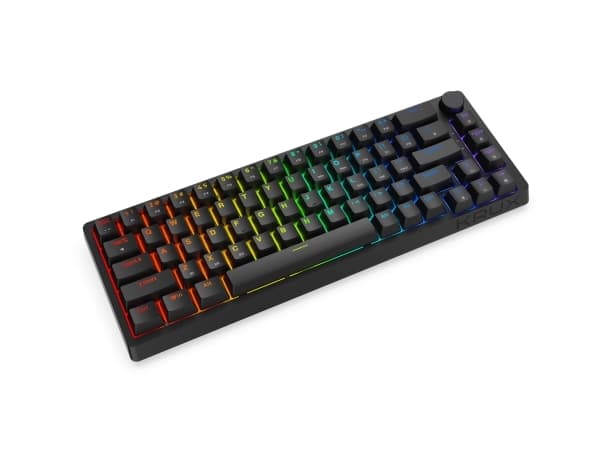 KRUX ATAX 65% PRO RGB, Koblet med ledninger (ikke trådløs), USB, Mekanisk nøkkelbryter, QWERTY, RGB LED, Sort