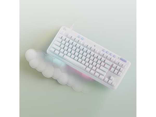 Logitech G713 - Tastatur - tenkeyless - bagbelyst - USB - layout: Nordisk - tastkontakt: Tactile - hvid