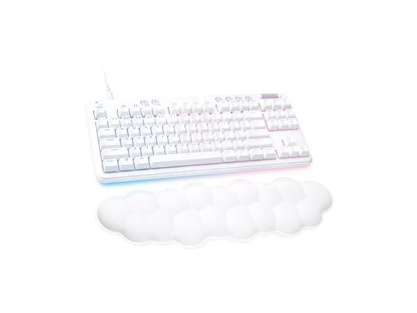 Logitech G713 - Tastatur - tenkeyless - bagbelyst - USB - layout: Nordisk - tastkontakt: Tactile - hvid Hvit