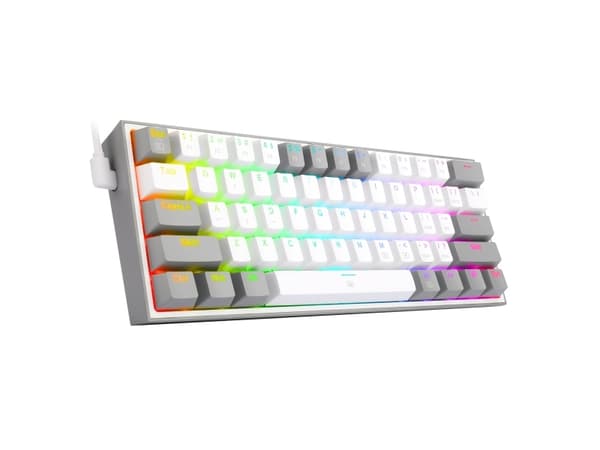 REDRAGON K617-RGB Fizz RGB White/Grey, Ledningsført, USB, Mekanisk, Sort