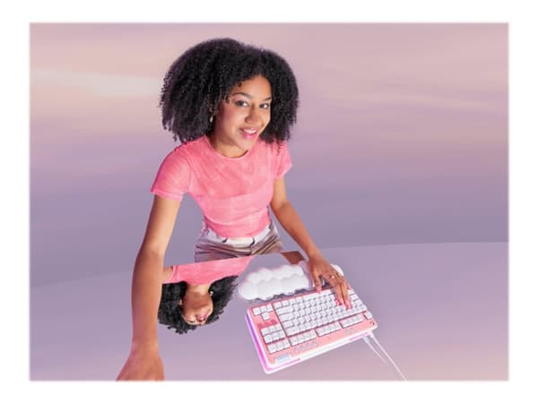 Logitech G G713 - Tangentbord - utan numerisk knappsats - bakgrundsbelyst - USB - QWERTY - brittisk - tangentbrytare: Linear - vit