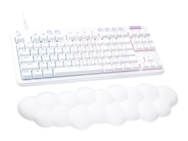 Logitech G G713 - Tangentbord - utan numerisk knappsats - bakgrundsbelyst - USB - QWERTY - brittisk - tangentbrytare: Linear - vit