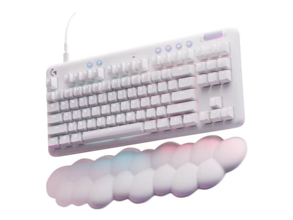 Logitech G G713 - Tangentbord - utan numerisk knappsats - bakgrundsbelyst - USB - QWERTY - brittisk - tangentbrytare: Linear - vit Vit