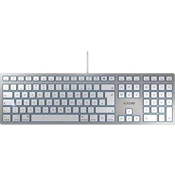 Tangentbord - CHERRY - JK-1610DE-1 - USB - QWERTZ - Tyska - Silver