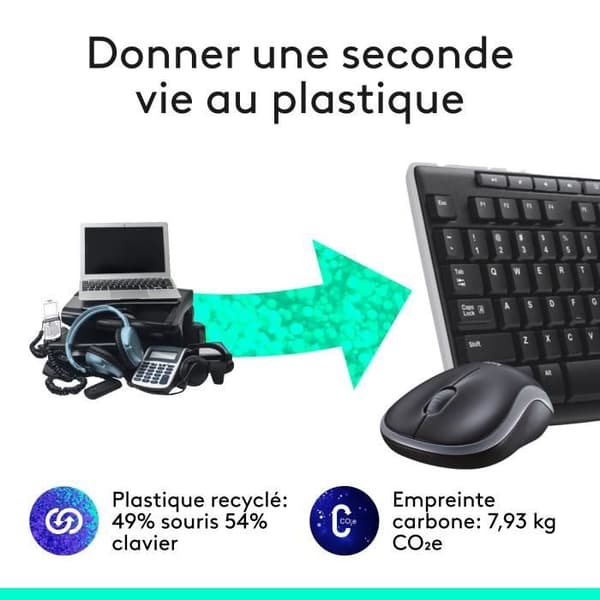 Tangentbord och mus combo - Logitech trådlöst tangentbord och mus combo - MK270 - Windows