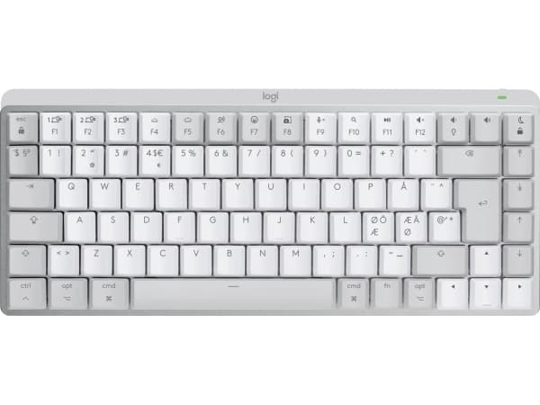Logitech MX Keys Mechanical Mini (For Mac) - Tastatur - bagbelyst - Bluetooth, 2,4 GHz - Pan Nordic - smakskontakt: GL Tactile - Pale Grey