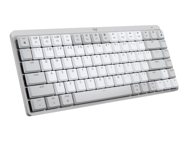 Logitech MX Keys Mechanical Mini (For Mac) - Tastatur - bagbelyst - Bluetooth, 2,4 GHz - Pan Nordic - smakskontakt: GL Tactile - Pale Grey Grå, Hvit
