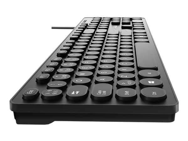 Gear4U KK-10 - Näppäimistö - pyöreät näppäinkannet - USB - pohjoismainen - musta