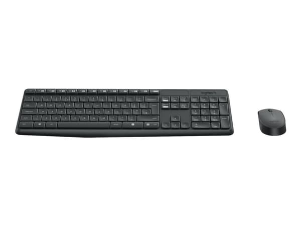 Logitech MK235, Täysikokoinen (100 %), Langaton, Langaton RF, Harmaa, Sisältää hiiren