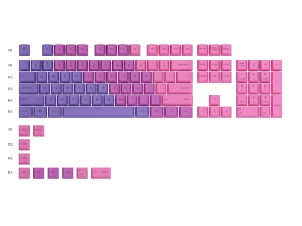 Glorious PC Gaming Race GPBT, Tastaturtaster, Polybutylentereftalat (PBT), Rosa, Lilla, Fiolett