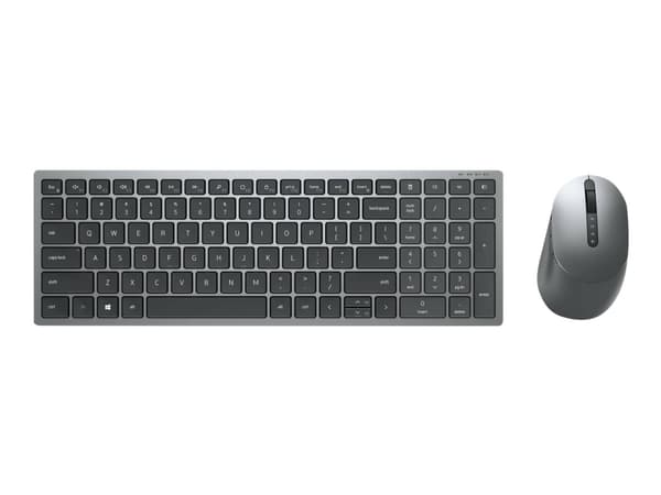 Dell Multi-Device KM7120W - Sats med tangentbord och mus - trådlös - 2.4 GHz, Bluetooth 5.0 - fransk - Titan gray - för Latitude 9410; OptiPlex 7480;