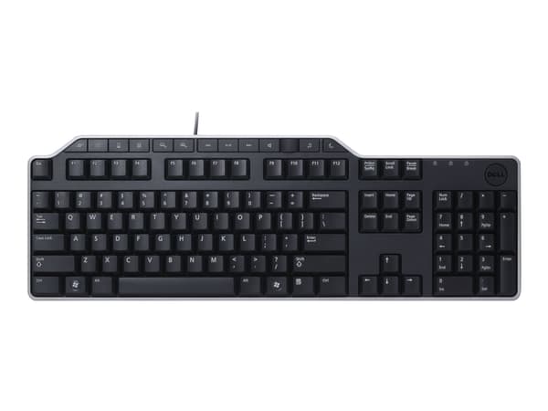 DELL KB-522, Täysikokoinen (100 %), Langallinen, USB, AZERTY, Musta