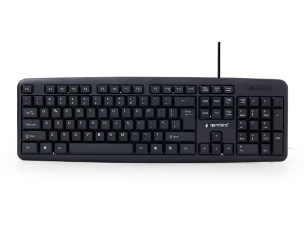 Gembird KB-U-103-PT, Fullstor (100 %), Kabel, USB, Membrantangentbrytare, Svart