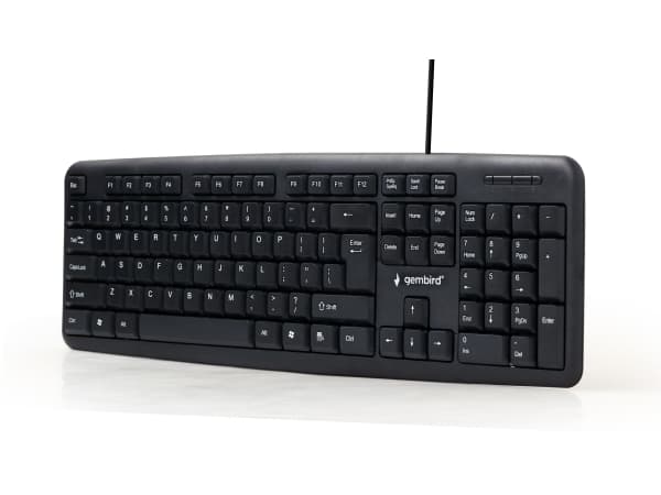 Gembird KB-U-103-PT, Fullstor (100 %), Kabel, USB, Membrantangentbrytare, Svart Svart