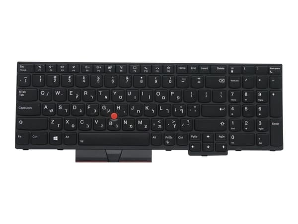 Chicony - Ersättningstangentbord för bärbar dator - med Trackpoint, UltraNav - bakgrundsbelyst - QWERTY - Hebreiska - svart - FRU - för ThinkPad P15s