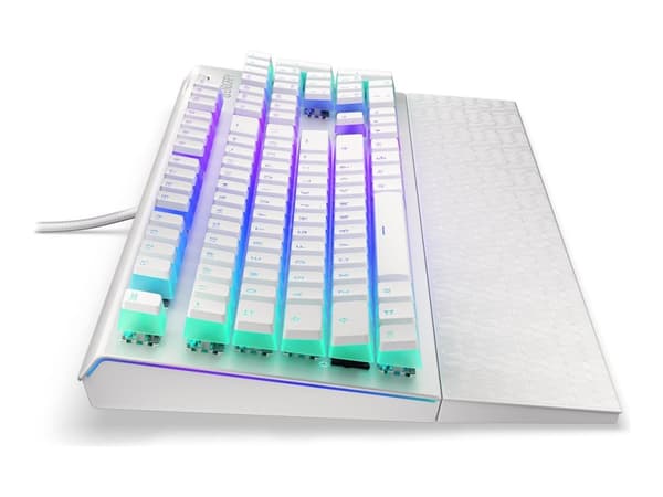 Endorfy Omnis - Tangentbord - pudding onyx white - bakgrundsbelyst - USB-C - tangentbrytare: Kailh Brown RGB - vit, milky-white (tangenthättor)