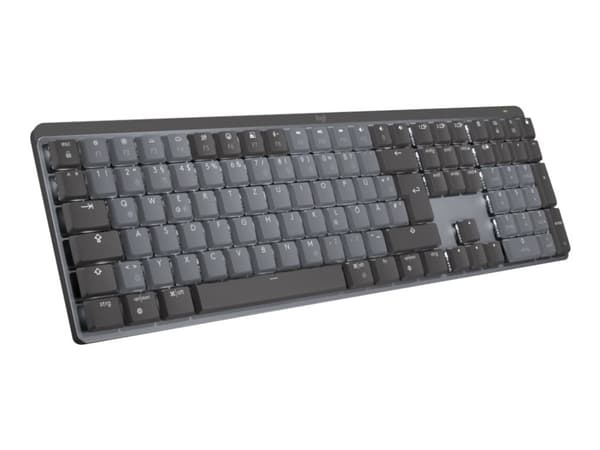 Logitech Master Series MX Mechanical - Tastatur - bakbelysning - trådløs - Bluetooth LE - QWERTY - US International - tastsvitsj: Clicky - grafitt
