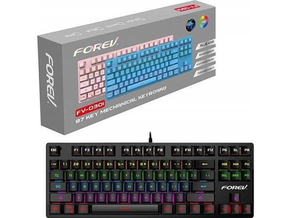 FOREV FOREV MEKANISKT TANGENTBORD GRÅTT BELYST GAMING FV-Q301