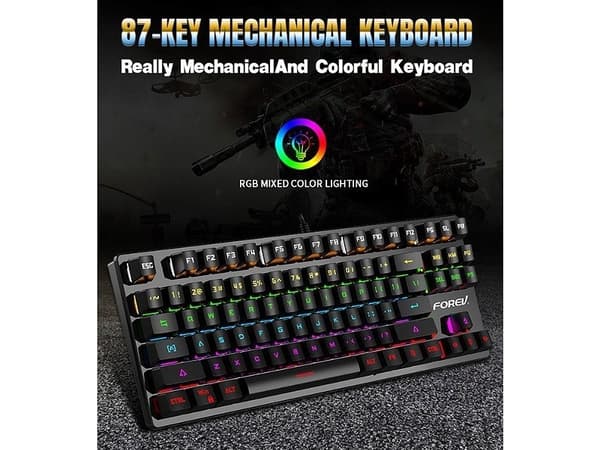 FOREV FOREV MEKANISKT TANGENTBORD GRÅTT BELYST GAMING FV-Q301