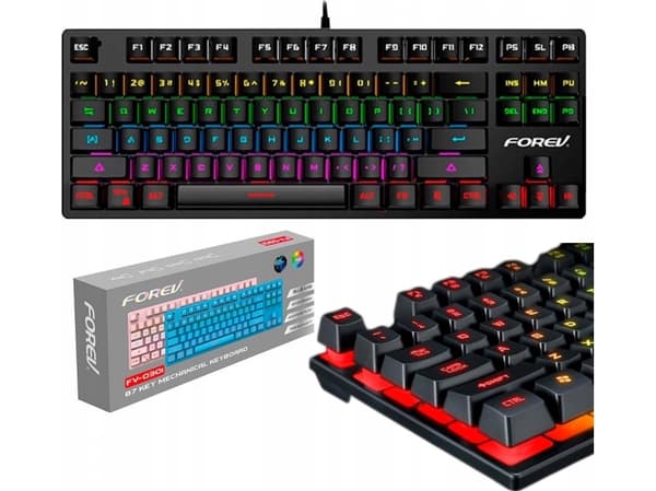 FOREV FOREV MEKANISKT TANGENTBORD GRÅTT BELYST GAMING FV-Q301