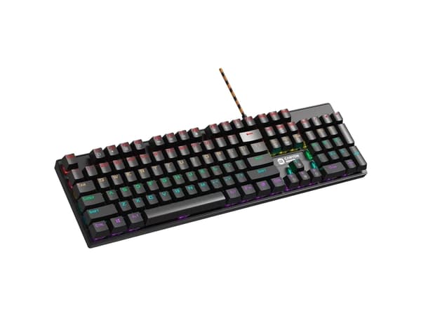 Canyon Wired black Mechanical keyboard With colorful lighting system104PCS rainbow backlight LED,also can custmized backlight,1.8M braided cable leng