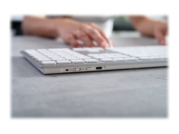 CHERRY KW 9100 SLIM FOR MAC, USB + Bluetooth, QWERTY, Hopea