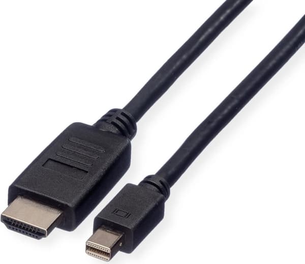 ROLINE Mini DisplayPort-kabel, Mini DP-HDTV, ST/ST, sort, 1,5 m