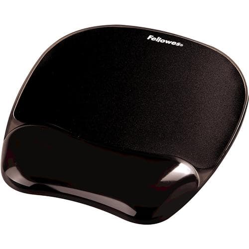 Fellowes Gel Crystals musmatta med handledsdyna - svart (9112101)