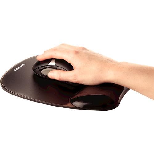 Fellowes Gel Crystals musmatta med handledsdyna - svart (9112101)