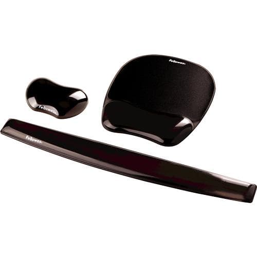 Fellowes Gel Crystals musmatta med handledsdyna - svart (9112101)