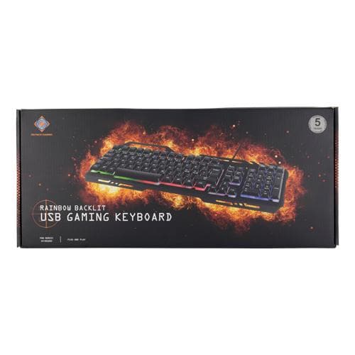 DELTACO GAMING tangentbord, RGB bakgrundsbelysning, USB, Nordisk Layout, metall ram, svart