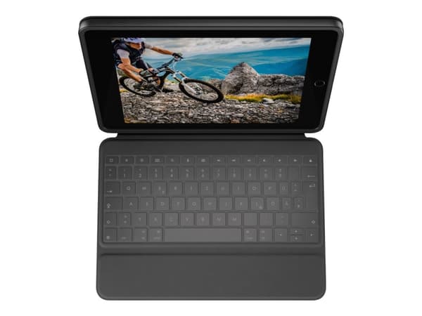 Logitech Rugged Folio - Tangentbord och foliefodral - Apple Smart connector - QWERTY - nordiskt (danska/finska/norska/svenska) - grafit - för Apple 1