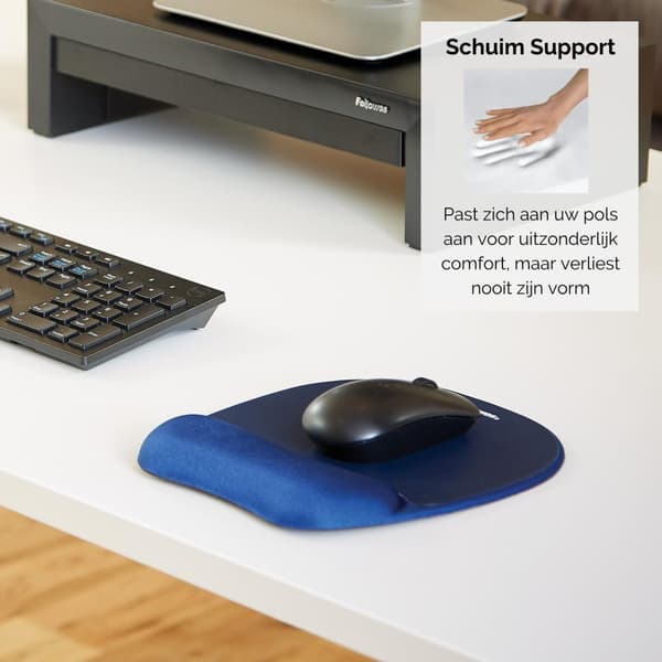 Fellowes musmatta med mjukt skumkudde handledsstöd, safir