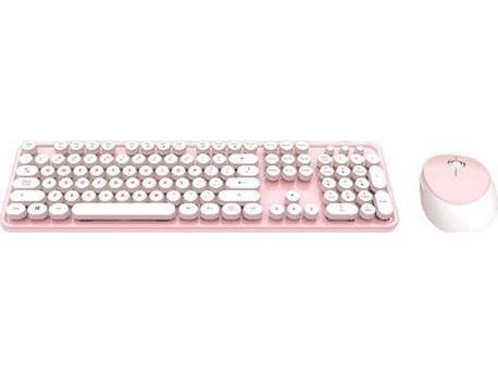 Trådlöst tangentbord + mus MOFII Sweet 2.4G (vit-rosa)