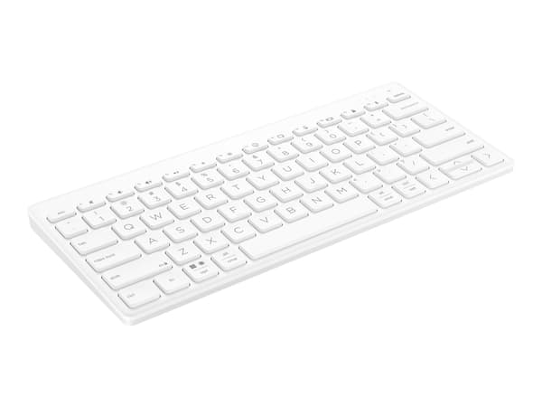 HP 350 Compact Multi-Device - Tastatur - trådløs - Bluetooth 5.2 - QWERTY - Internasjonal engelsk / kanadisk fransk - hvit - resirkulerbar emballasje