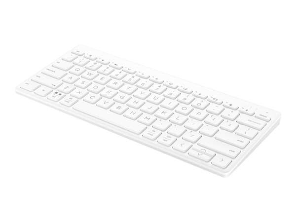 HP 350 Compact Multi-Device - Tastatur - trådløs - Bluetooth 5.2 - QWERTY - Internasjonal engelsk / kanadisk fransk - hvit - resirkulerbar emballasje