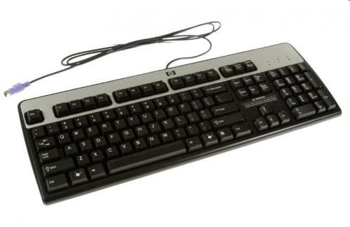 HP 701428-031, Täysikokoinen (100 %), Langallinen, PS/2, QWERTY, Musta musta